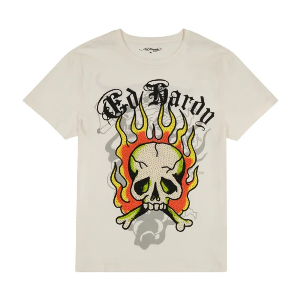 Ed Hardy Flame Skull Tee