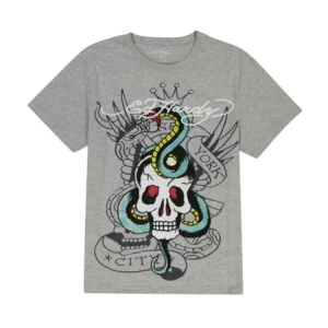 Ed Hardy Rhinestone Skull Snake Tee